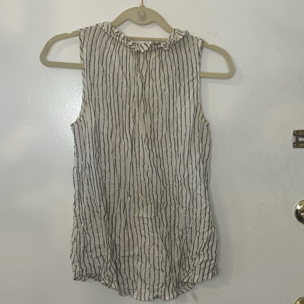 Banana Republic Black and White Striped Sleeveless Top